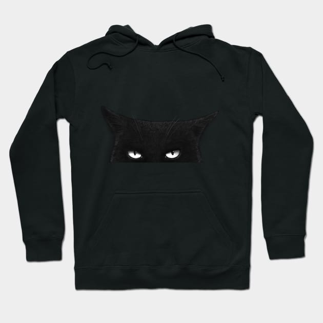 Angry black cat Hoodie by kodamorkovkart